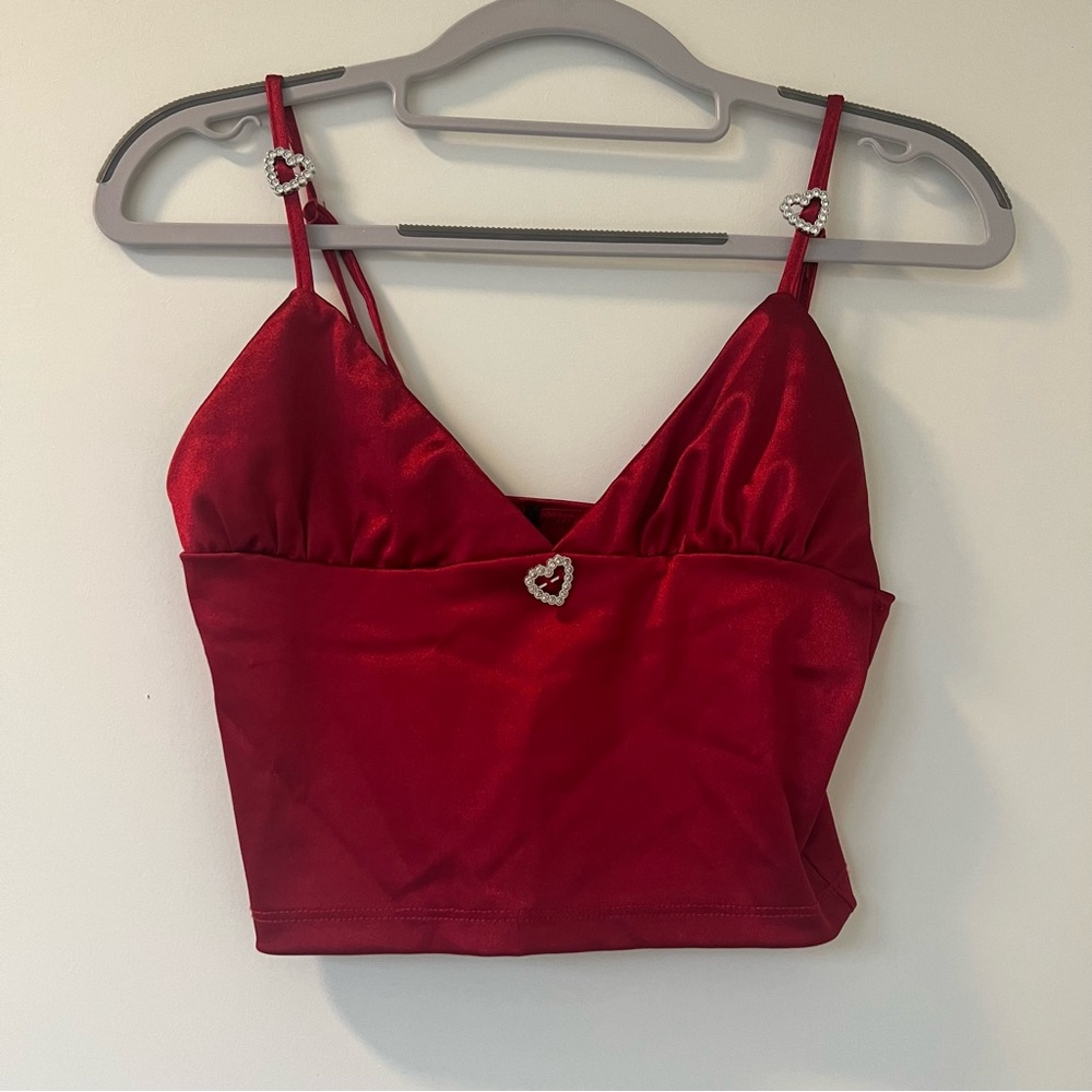 Red Corset  Top with Heart Detail XSmall/Small